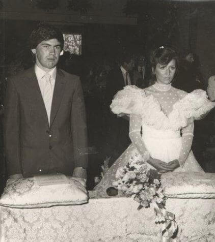 Luisa Gibellini and Carlo Ancelotti during their wedding.